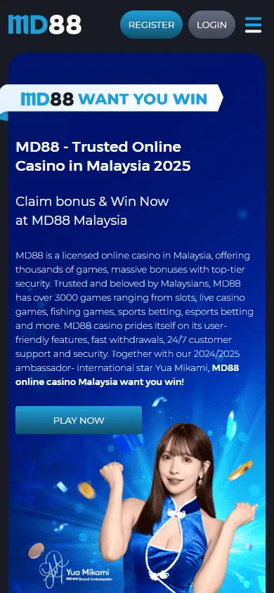 MD88 Casino home experience on mobile